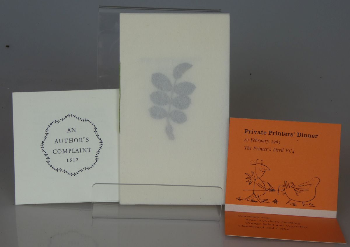 Image for Private Printers' Dinner (Menu)