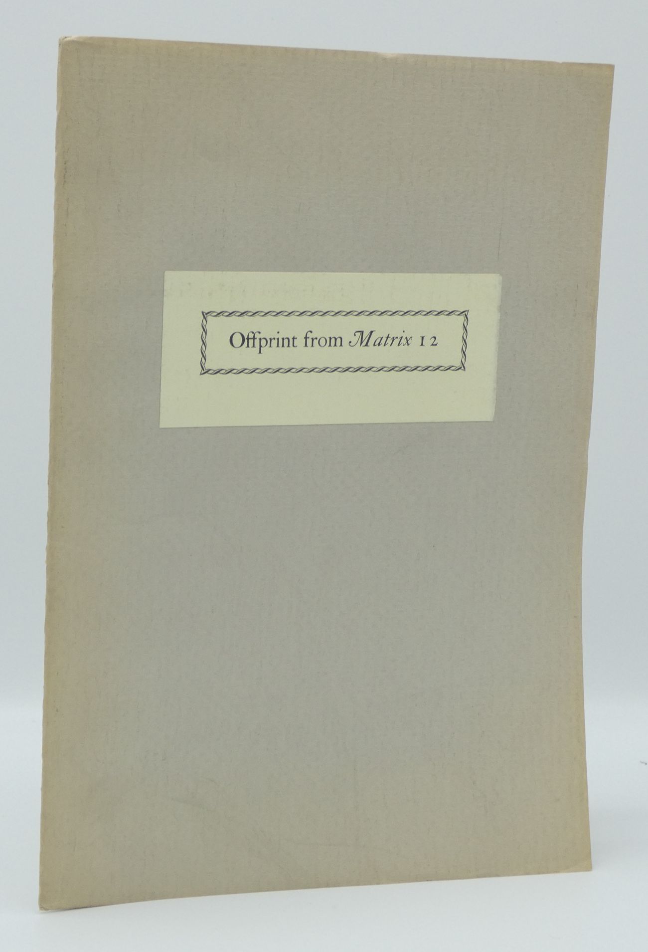Image for 'A Nice Young Man' Viscount Carlow and the Corvinus Press [Offprint from Matrix 12]