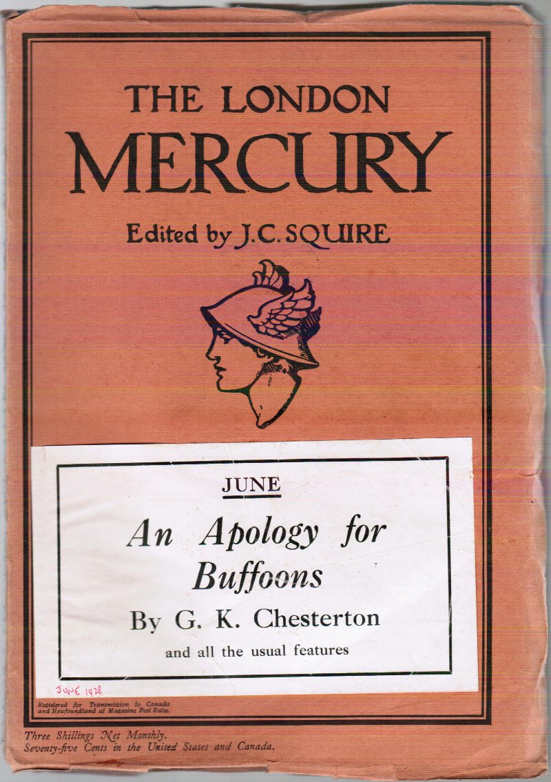 Image for The London Mercury: June 1928: Volume XVIII, No. 104