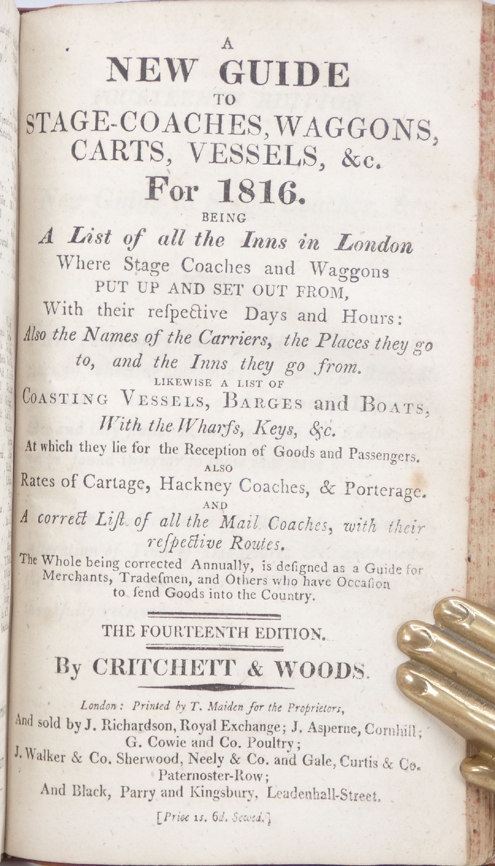 The Post Office London Directory for 1816. Being a List of More Than ...